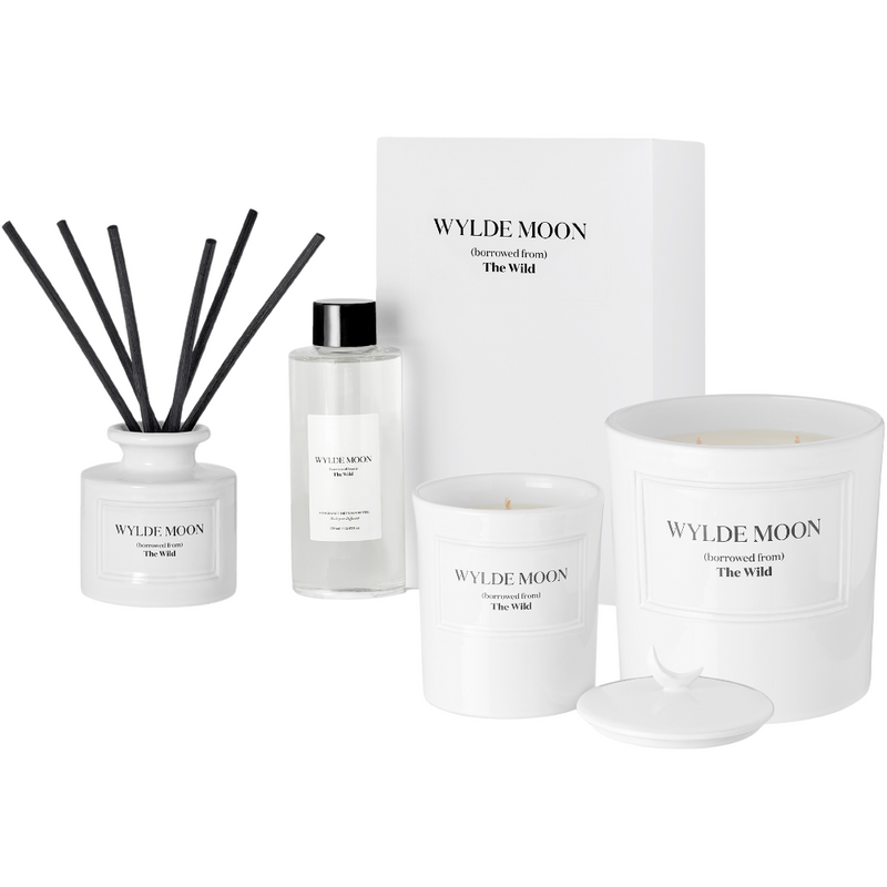 The Luxury Bundle: single wick candle, triple wick candle, rattan reed diffuser