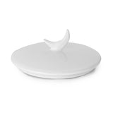 Single wick scented candle with white ceramic pot and lid